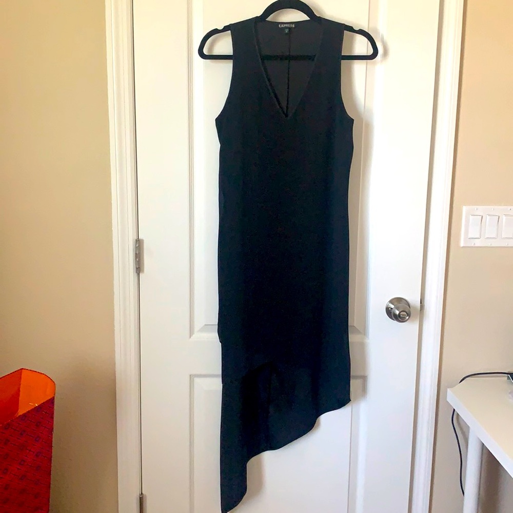 Express black asymmetrical dress